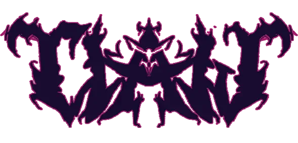 Metal Claw game logo in spiky purple metal-style lettering